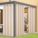 Flyfun Outdoor Curtains for Patio Waterproof - Weatherproof Porch & Gazebo Curtains, Grommet Top and Tab Bottom Drape,2 Panel, 52" W x 96" L, Beige