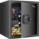 Bonsaii Security Safe Box,1.2 Cubic Feet Large Document Safe Box,New Type of Digital Keypad Lock,Removable Shelf for Money,Jewelry and Valuables,12.99 x 14.17 x 12.99 Inches