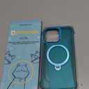 O3 Mag-Stand Designed for iPhone 14 Pro Case with 360° Spin Stand, [Compatible with mag Safe][Super Skin Feeling] Translucent Matte Magnetic Slim Phone Case 6.1 inch, Matte Lake Blue