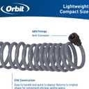 Orbit 27560 Coil Garden Hose, 50 Feet, with 8-Pattern Hose Nozzle (Gray)