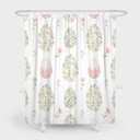 72" x 72" Easter Egg Shower Curtain Watercolor Flower Floral Spring Colorful Pastel Home Bathtubs Bathroom Curtains Decoration Set 12 Hooks (5)