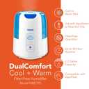 Vicks Dual Comfort Cool + Warm Mist Humidifier for Bedrooms With Fusion Technology, Compatible with Vicks VapoPads and Vicks VapoSteam, White