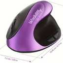 Ergonomic Mouse Wireless,Vertical Mouse with Silent Click Right Handed Small Mouses with 6 Buttons 1000/1200/1600 for Laptop,Desktop,PC, MacBookPurple AA