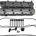 1 SET SHLPDFM Engine Valve Covers Cast Aluminium Polished Tall Chevy Valve Covers with Coil Mounts Fits for LS LS1 LS2 LS3 5.3 6.0 6.2 Engine