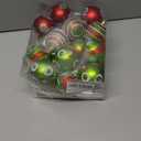 24pcs Christmas Ball Ornaments Glittering Elf Ball Ornaments for Christmas Tree - 2.36" Red Green White Xmas Baubles Hanging Ornaments Holiday Xmas Tree Party Decoration Present