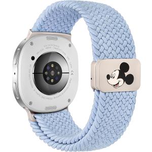 Braided Cartoon Magnetic Clasp Band Compatible with Samsung Galaxy Watch 8 Bands 40mm 44mm/Watch 8 Classic 46mm Women Men,No Gap One-Click Stretchy Elastic Nylon Woven Strap Wristbands