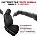 FREESOO for Toyota Corolla Seat Covers L LE 2020 2021 2022, Custom Fit Car Seat Covers, Luxury Leather Seat Covers for Cars, Waterproof Car Seat Cover Protector Cushions, Black Full Set