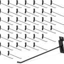 HUHOLE 10 Inch Slatwall Hooks (32 Pack), Heavy Duty 30lb Capacity for Garage Power Tools & Retail Display, Anti-Rust Powder Coated Steel with Non-Slip Rubber Tip