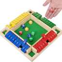 Shut the Box Game 4 Player, Colorful Dice Games, Premium Wooden Dice Board, Fun Close the Box, Puzzle Wooden Games with 8 Dices, Educational Table Math Holiday Games for Kid