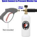 Tool Daily Foam Cannon with 1/4 Inch Quick Connector, 1 Liter, 5 Pressure Washer Nozzle Tips