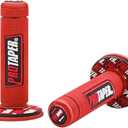 7/8" Motorcross Handle Grips Dirt Bike 22mm 24mm Truster Grips Motorcycle Ergonomic Bar End Non Slip Grip Gel Gep Scooter Cruiser Racing Mountain (Pro taper, Red)