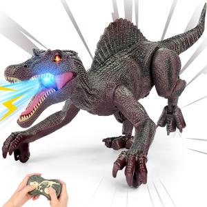 Dinosaur Toys, Realistic Remote Control Dinosaur for Kids 3-5, 2.4GHZ, Walking, Rechargeable, 3D Eyes, 3 Sound Effects, Demo Function, Sturdy, Jurassic Toys for Kids 3+, Red