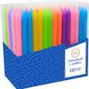 The Dreidel Company 135 Hanukkah Menorah Candles, Crayon Design, for All 8 Nights of Chanukah, Multicolored Bulk Family Pack