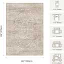 Beige Rugs for Living Room Large Vintage 6x9 Area Rug for Bedroom