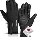-10 F Winter Gloves Men Women & Kids, 5-Layer Waterproof Gloves for Cold Weather, Snow Ski Gloves with 10 Touchscreen Fingers (Large, Black)
