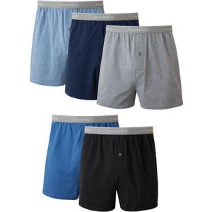 Hanes Men's Boxers, Cotton Knit Comfortable Boxer Underwear, Moisture-Wicking Cotton Boxers, 4-pack XL 