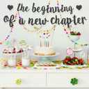 3 x The Beginning of A New Chapter Banner, No DIY Farewell Party Decorations Glitter Happy Congrats Retirement Congratulations Party Banner Going Away Sign Garland for Graduation Housewarming