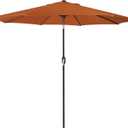 Blissun 9' Outdoor Patio Umbrella, Outdoor Table Umbrella, Yard Umbrella, Market Umbrella with 8 Sturdy Ribs, Push Button Tilt and Crank (Rust)