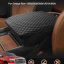 Shademax Center Console Cover for Dodge Ram 1500 2026 2025-2019, Armrest Cushion Pad Cover for 5th Ram 1500 2500 3500 Accessories Arm Rest Cushion Leather Bucket Seat Console Protector Anti-Scratch