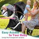 Performance Rain Shield, Rain Cover Fits for UPPAbaby Vista/Vista V2/Vista V3/Cruz/Cruz V2 Stroller, Protect from Wind/Rain/Snow/Dust, Air Vent Hole, Window with Zipper, Stroller Accessories