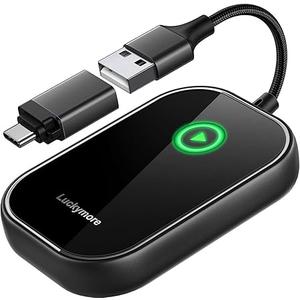 Wireless Carplay Adapter, Converts Wired to Wireless Carplay Dongle for Wireless Control Plug & Play Carplay Fit for Cars from 2017 & for Apple iPhone iOS 10+ Black