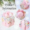 Gift Box Hanging Ornament, 3pcs Pastel Color Glittery Xmas Wrapped Present Pendant, Large Size Macaron Decorations for Christmas Tree Decor and Party Supplies