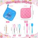 RoundFunny 48 Pcs Kids Mini Baking Supplies with Kitchen Utensil, Pot Holders, Spatula, Rolling Pin, Whisk for Kids Classroom School Exchange Party Favors (Medium)