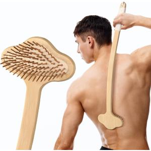 NURENDER Oversized Back Scratcher, Extended Bamboo Scratcher, 22.04" Long Curved Handle; Wider Head; More Larger Scratching Surface, Adults Body Instant Scratcher Christmas Gift for Women and Men.