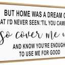 But Home Was A Dream Sign Canvas Framed Wall Art,Family Love Quotes Sign Wall Decor for Home Bedroom,Housewarming Gifts Wedding Gift for Friends Couple 31"×12"