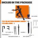 Uodofy (Assembly Completed) T13 3D Action Figure Set,Dummy Robo Titan 13 Action Figures,3D Printed Multi-Jointed Toy (Black + Orange) 