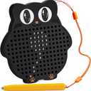 Magnetic Drawing Board for Kids & Toddlers with Beads and Magnet Stylus Pen - Magnetic Travel Toy for Airplane & Car Ride Activities for Kids (Black)