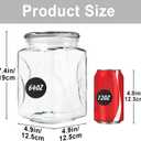 Glass Jars with Lids 64 oz, Airtight Silicone Seal & Non-Slip Design, Large Glass Storage Containers with Lids, Wide-Mouth Storage Containers for Kitchen, Laundry, Pantry & Office, Set of 2