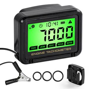 Small Engine Tachometer, Tachometer for Small Engines,Digital Tachometer, Motorcycle, Chainsaw, Lawn Mower, Snowmobile, Kart, Marine, ATV, Boat - RPM Meter and Hour Gauge