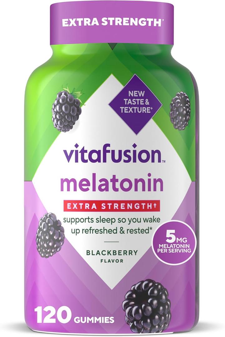 Vitafusion Extra Strength Melatonin Gummy Vitamins, 5mg, 120 ct Gummies, Exp: 08/2026