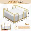 LemonRoad 2 Pcs Square Gold Napkin Holder for Table 4.7 x 4.7 Inch Decorative Cocktail Napkin Holder Glass Flat Paper Basket for Kitchen Dining Buffet Bar Counter Wedding Party Restaurant Bar Hotel