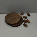 Yangbaga 2pcs Wooden Stool Display Stand, 8.46IN Round Plant Stand Wood-Flower Pot Supports Plant for Indoor Outdoor Home, GardenPatio Decorative