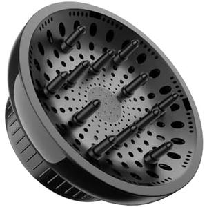 Universal Hair Diffuser, Diffuser Attachment for Hair Dryer, Hair Diffuser for Curly and Wavy Hair, Fits 1.4-2.6 Inch Nozzles, For Curls and volume, Hair Styling Tool, Black