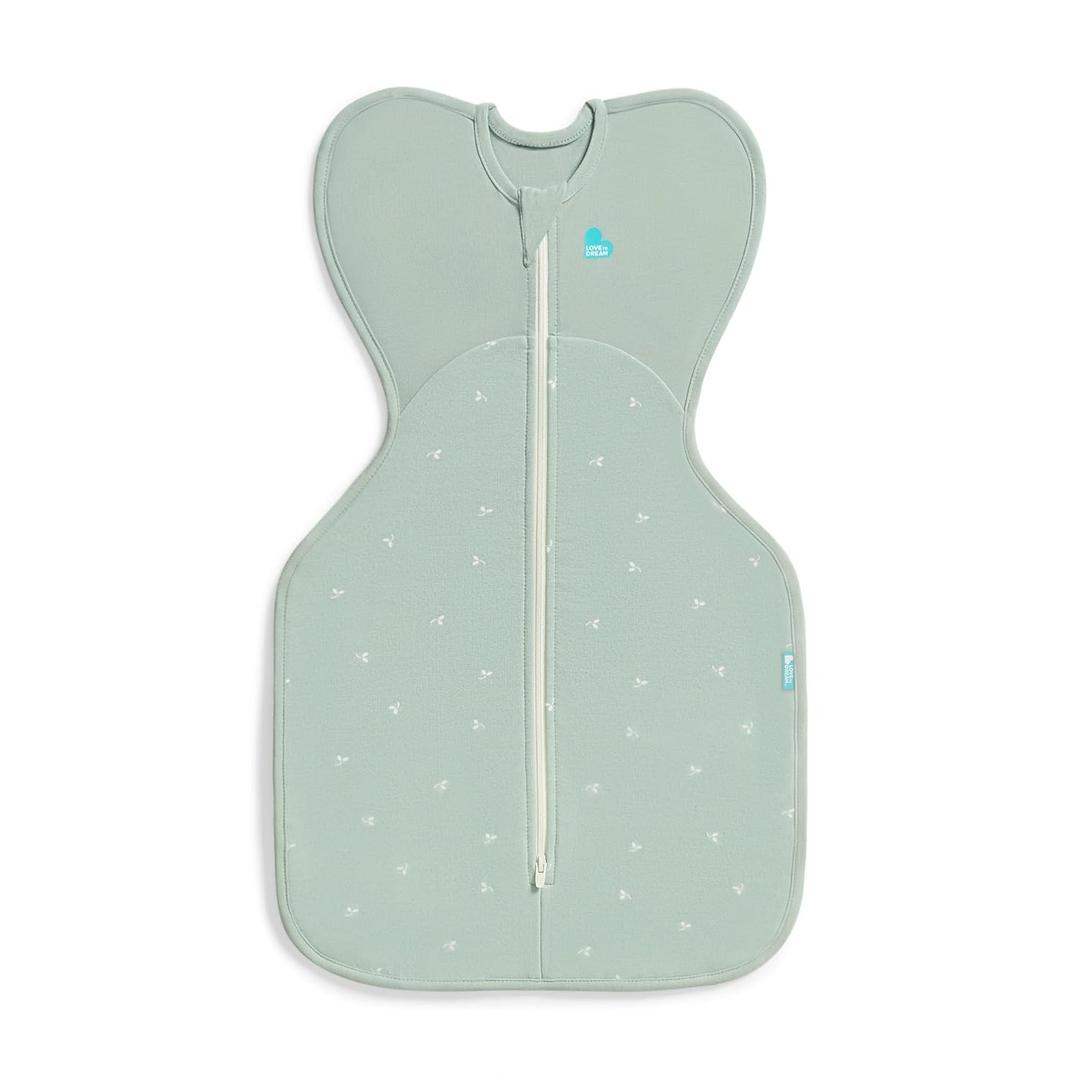 Love to Dream Swaddle UP, Baby Sleep Sack, 1.5 TOG. Self-Soothing, Longer Sleep, Snug Fit Helps Calm Startle Reflex, Newborn Essentials for Baby, Suitable for All Seasons, 5-8.5 lbs, Olive Twigs