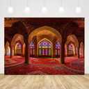9x6ft Dreamy Castle Photography Backdrop - Medieval Palace Interior Photo Booth Props & Room Decor Supplies BJRLEM1073 (Colorful)