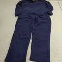 Weintee Women's Petite Sweatsuits Button Down Sweatshirt and Sweatpants Sets Cotton Jogging Suits (Navy), M