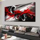 Black and White Red Large Canvas Wall Art for Living Room Framed Print Picture Painting Bedroom Office Wall Decor Modern Room Abstract Wall Decorations Artwork Size 30x60 Ready to Hang, 59"L x 29"W