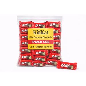 Milk Chocolate Wafer Candy Bars approx 45 Pieces Snack Size Crisp Wafers in Milk Chocolate - Individually Wrapped in Red Wrappers Bulk Pantry Pack (BBD - 03/31/2026)