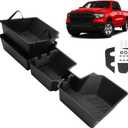Mixsuper Liner Under Seat Storage for 2019-2024 2025 Dodge Ram 1500 Crew Cab Custom Heavy Duty ABS 4PCS Kit UnderSeat Storage with Inner Bin Ram1500 Truck Tool Box Accessories Black