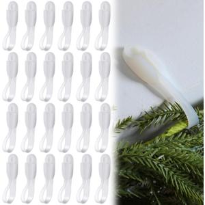 24 Pcs Christmas Garland Hanger for Mantle No Drill Garland Hangers Hooks Wreath Ties Fireplace Stocking Holder Stretchable Silicone Adhesive Straps for Door Frame Stairways (Clear)