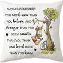 You're Braver Than You Believe Pillow Cover - Throw Pillow Cover Case Square Couch Pillow Cover Inspirational Sofa Bedroom Throw Pillow Gift for Daughter Son Kids Christmas 18''x18''