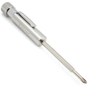 Pocket Screwdriver with Clip and Magnet - Phillips and Slotted-Flat Head - Small Tool with Magnetic Tip (Stainless Steel)