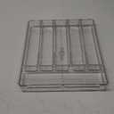 Kitsure Silverware Organizer - 8 Slots Expandable Drawer Organizer for Utensils & Cutlery, Multipurpose Kitchen Organizers and Storage Solution, Clear, 21.3" x 14.5" x 1.8"