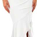 BTFBM Summer Dresses for Women 2026 Wedding Guest Dress Prom | Bodycon Ruched Sleeveless Maxi Dresses,V Neck, Solid, Cocktail Dresses,Homecoming,Party,Brides,Bridal Shower,Summer Clothes (White, S)
