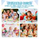 Goose 1st Birthday Cake Topper For Girls, One Silly Goose Cake Smash Decorations, Pink Gingham Cake Smash Decoration, Sweet Animal Theme Photo Prop for First Year Celebration (Blue)