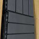 48 Pack Plastic Interlocking Deck Tiles, 10"x10" Patio Flooring Waterproof Outdoor Indoor Flooring Deck Tiles All Weather Use, Patio Floor Decking Tiles for Porch Poolside Balcony Backyard, Dark Grey (Vertical Style)